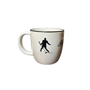 Official Elvis Silhouette Autograph Two Tone Ceramic Mug 4” Tall